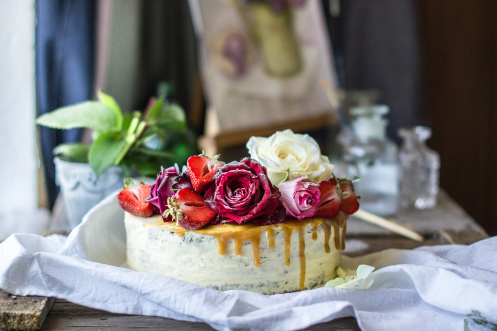 Cheesecake with flowers Cheesecake with flowers