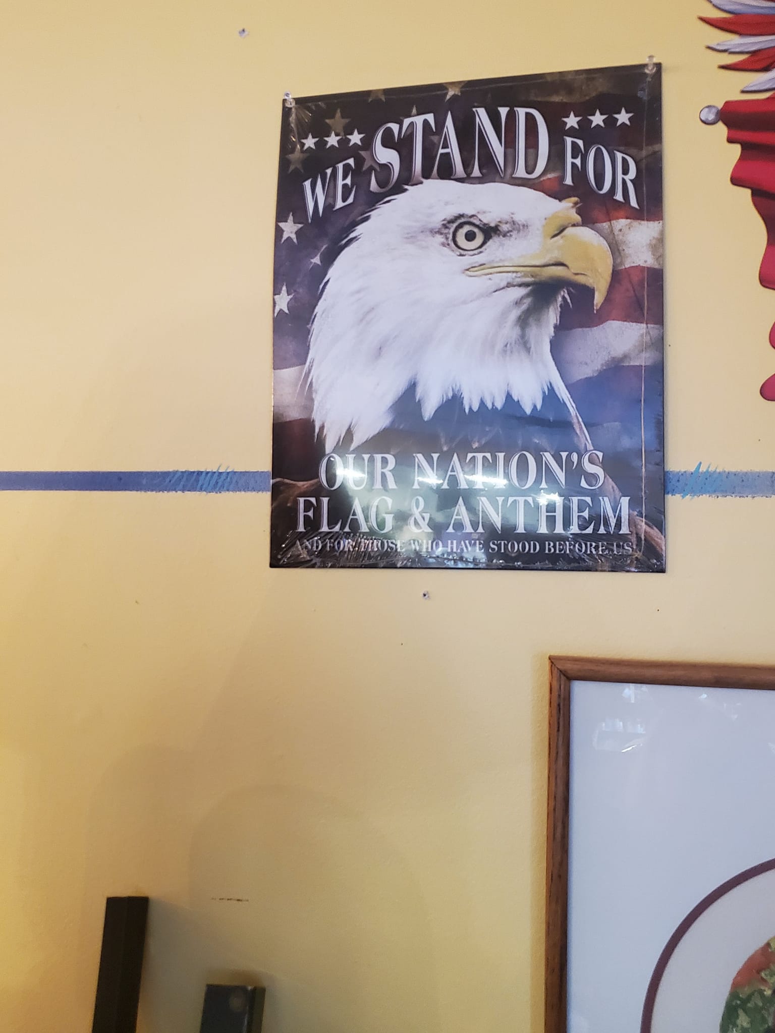 Patriotic decoration supporting Last Chance Resale's values