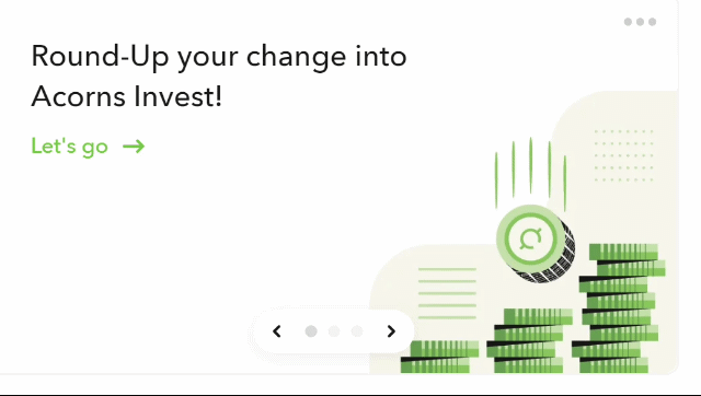 Carousel for Acorns of the benefits of using the Acorns app