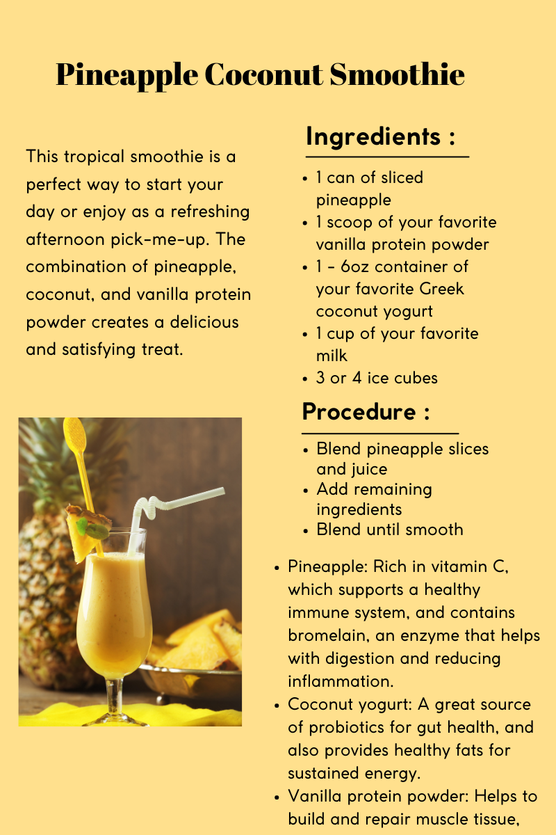 pineapple, coconut, smoothie