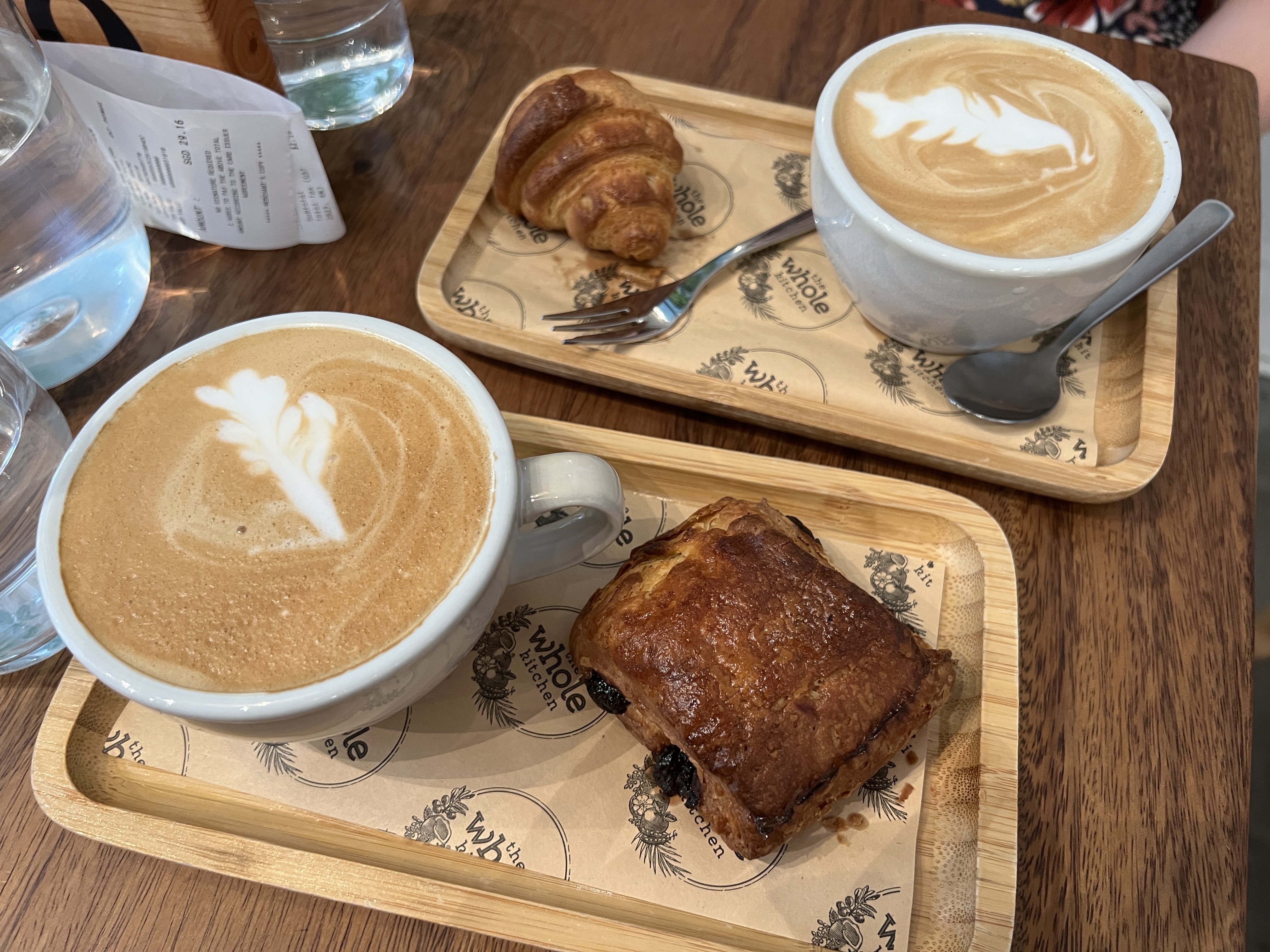 coffee and gluten-free croissants from The Whole Kitchen