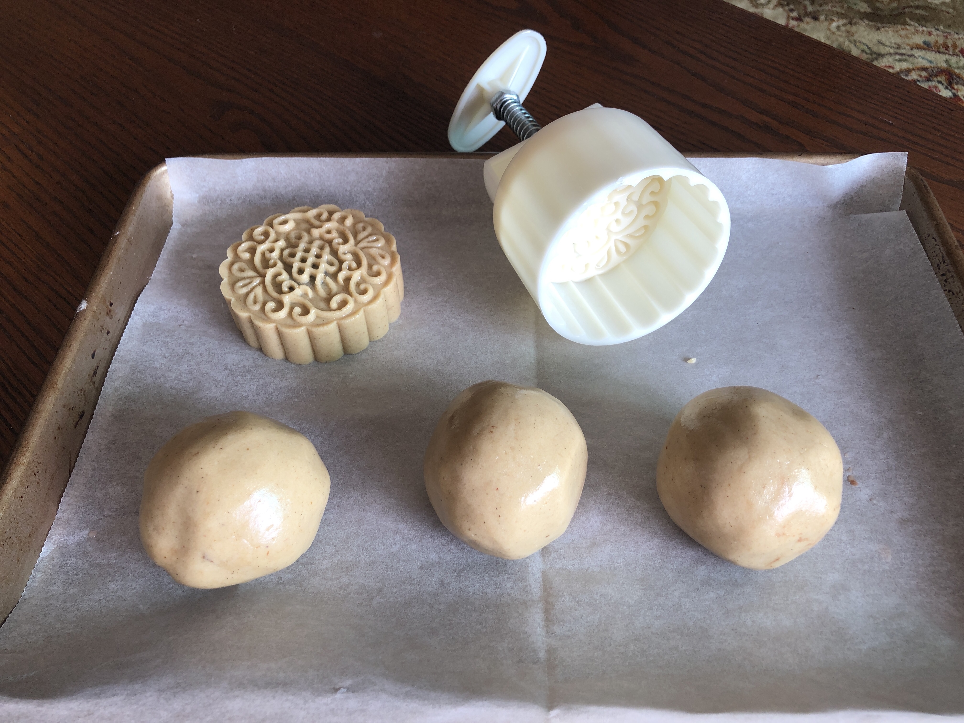 mooncakes on tray