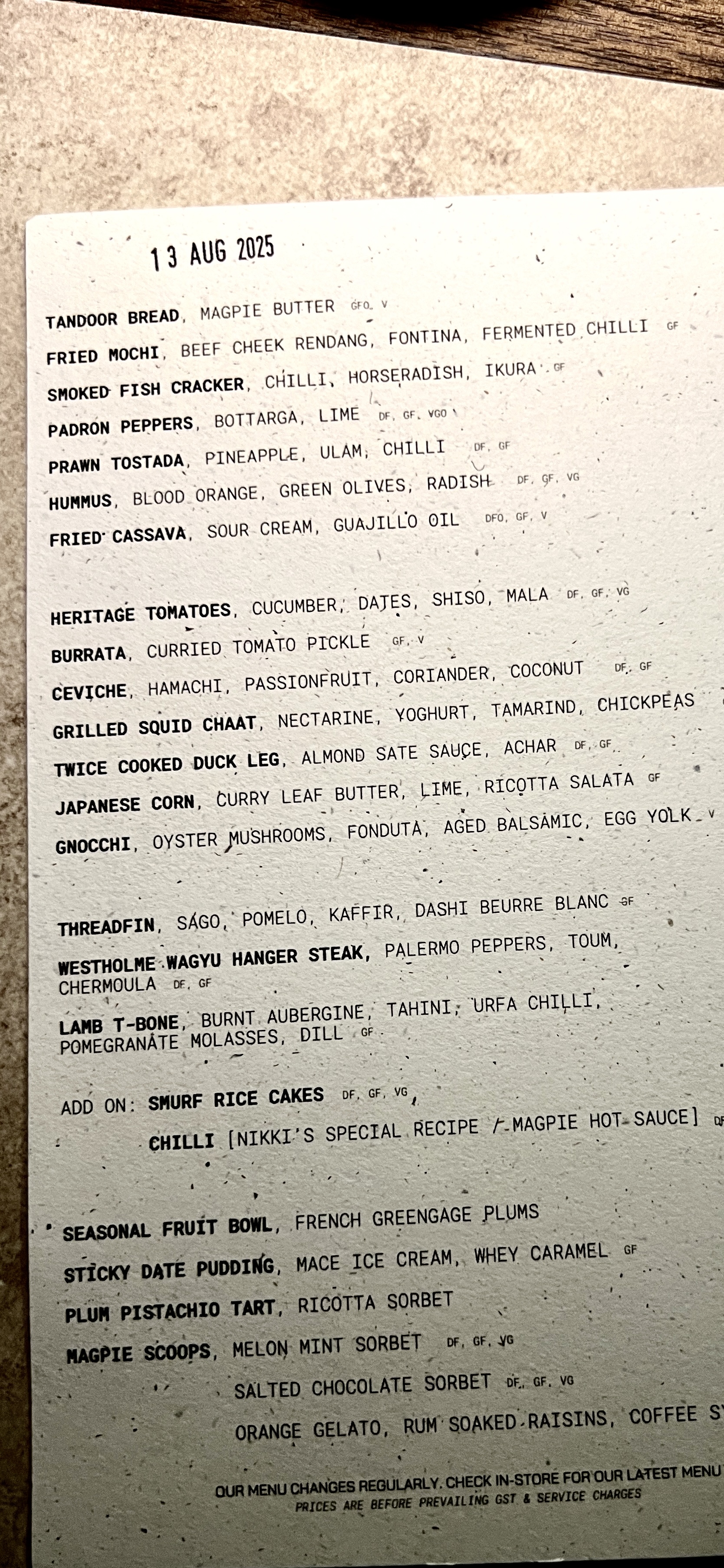 magpie menu magpie menu