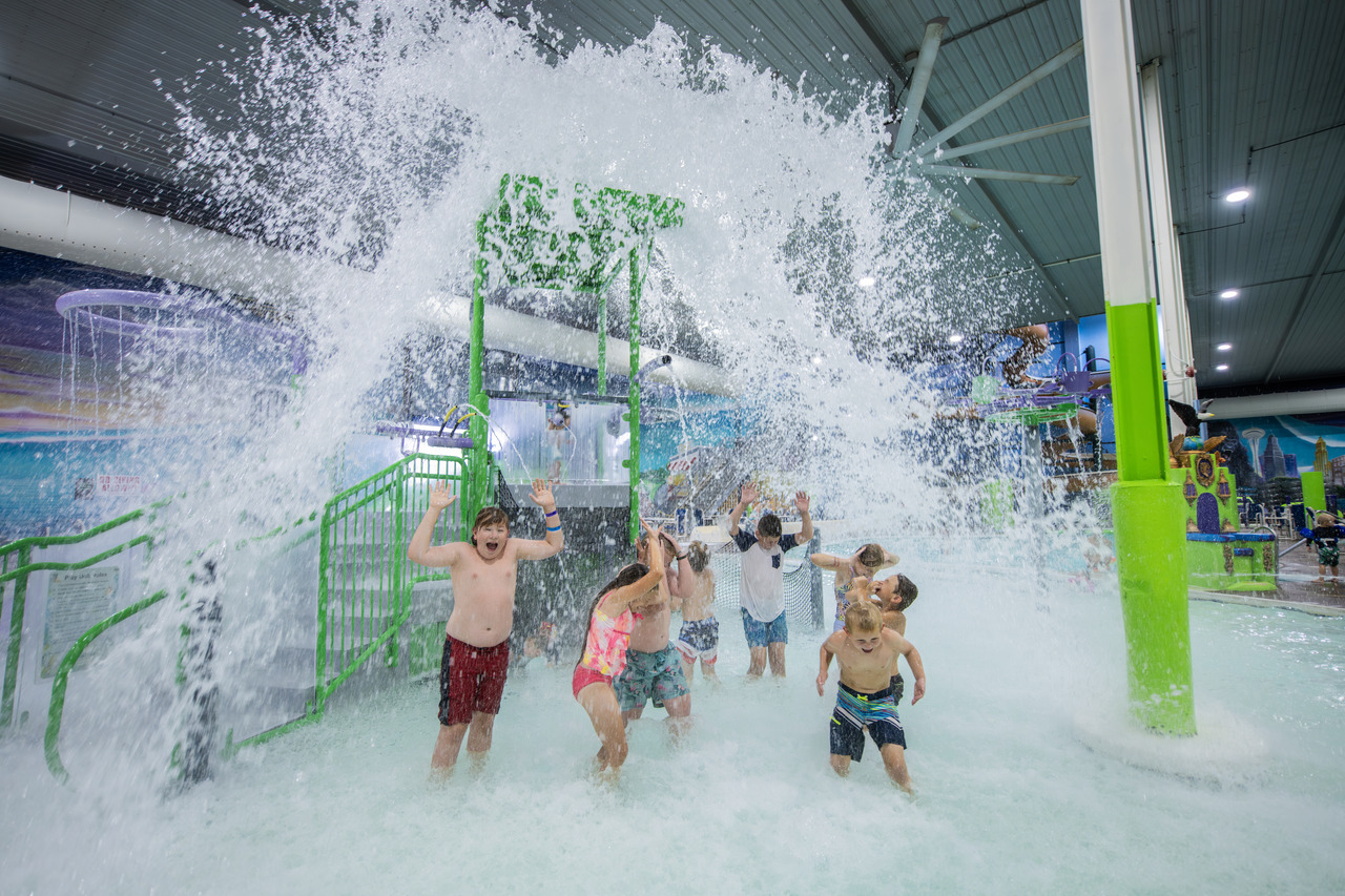 Water Bucket Dump at Chaos Water Park's Aquatic Playground