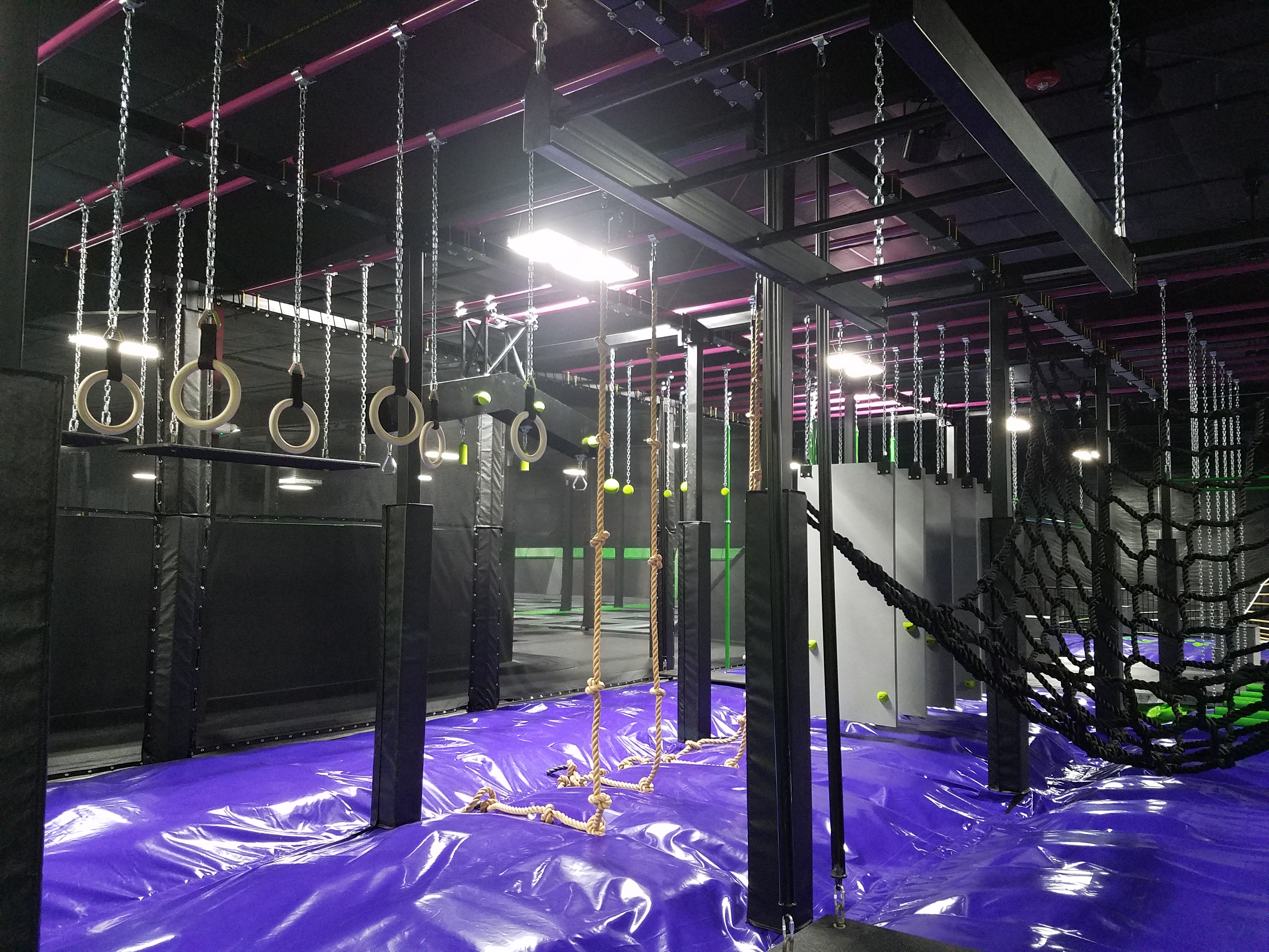 Ninja Warrior Courses in Action City's Trampoline Park