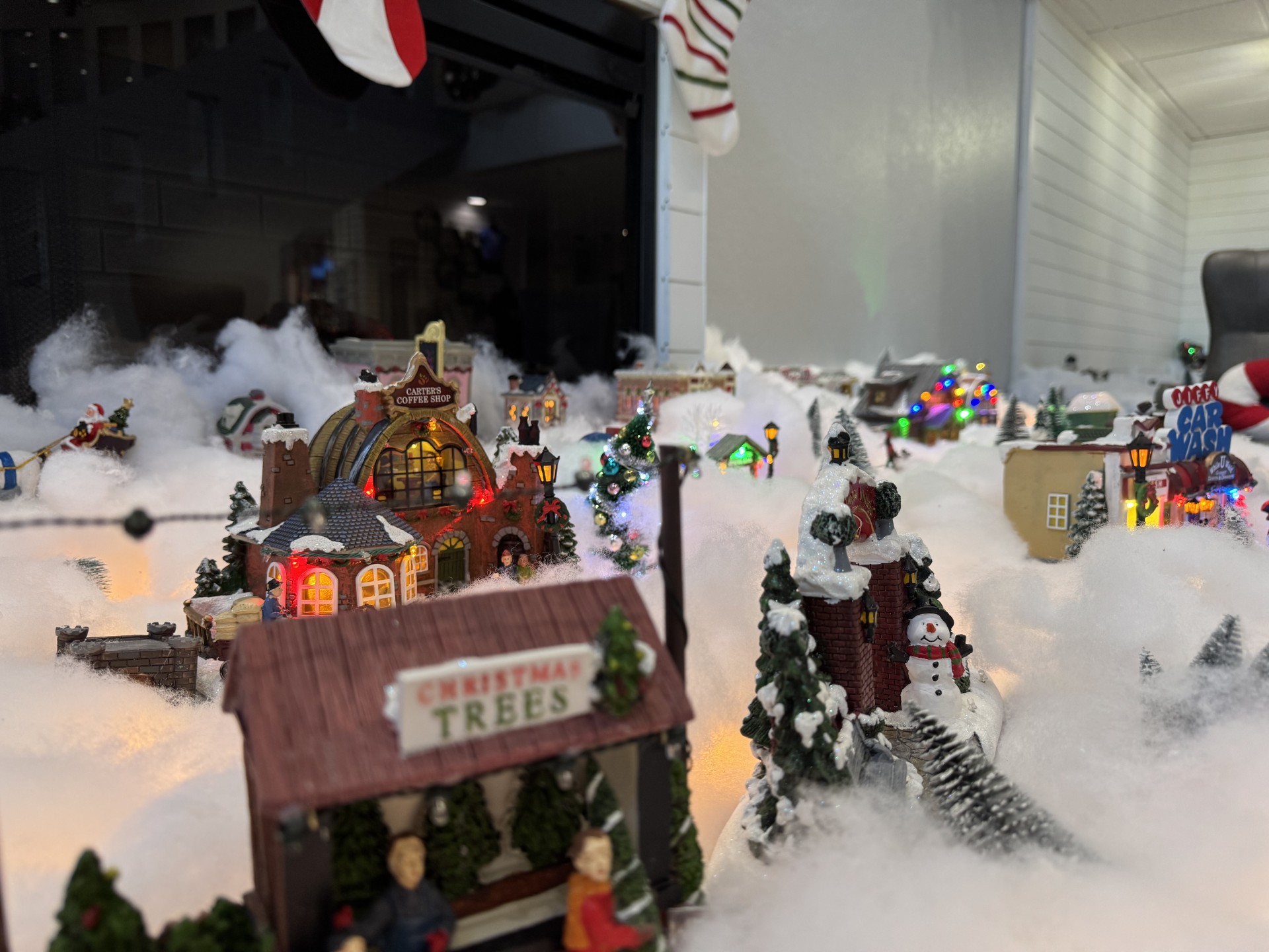 Christmas Village Display in the Metropolis Resort Hotel Lobby Christmas Village Display in the Metropolis Resort Hotel Lobby