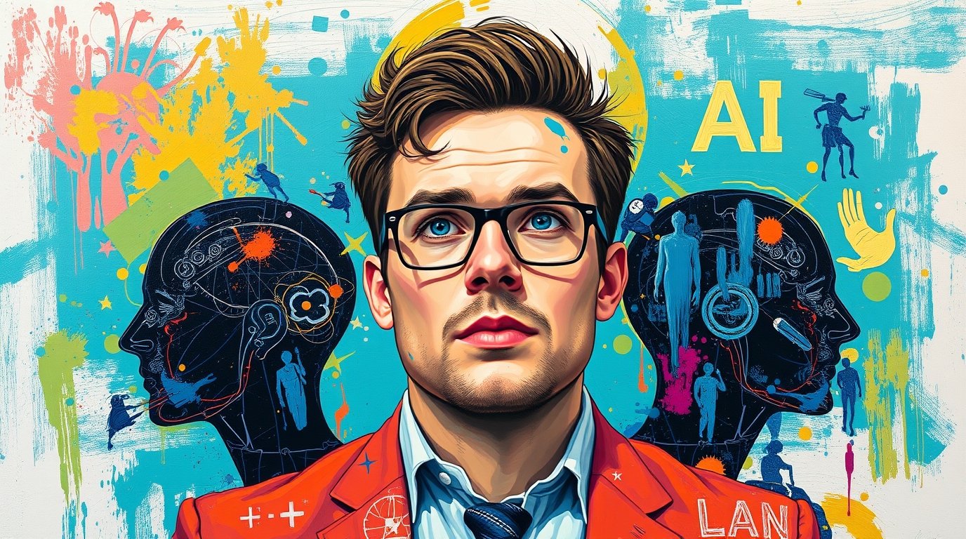 Business owner contemplating using AI automation for his business. Business owner contemplating using AI automation for his business.