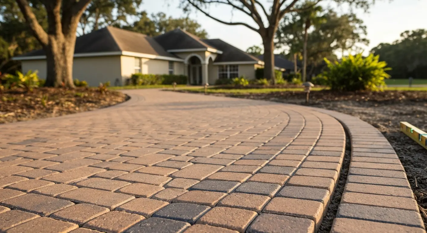Walkway paver installation