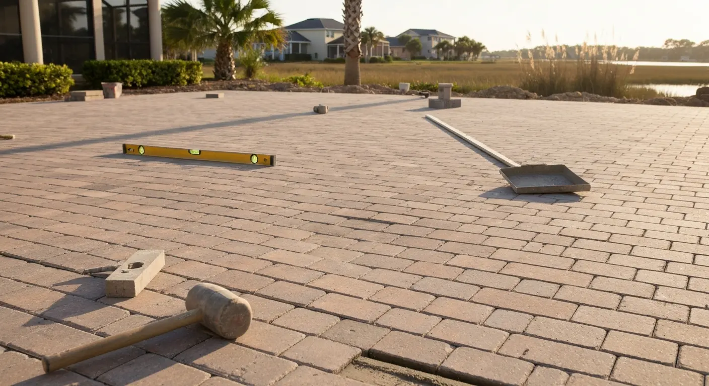 Patio paver installation