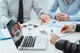Group of business people focusing on their work Group of business people focusing on their work
