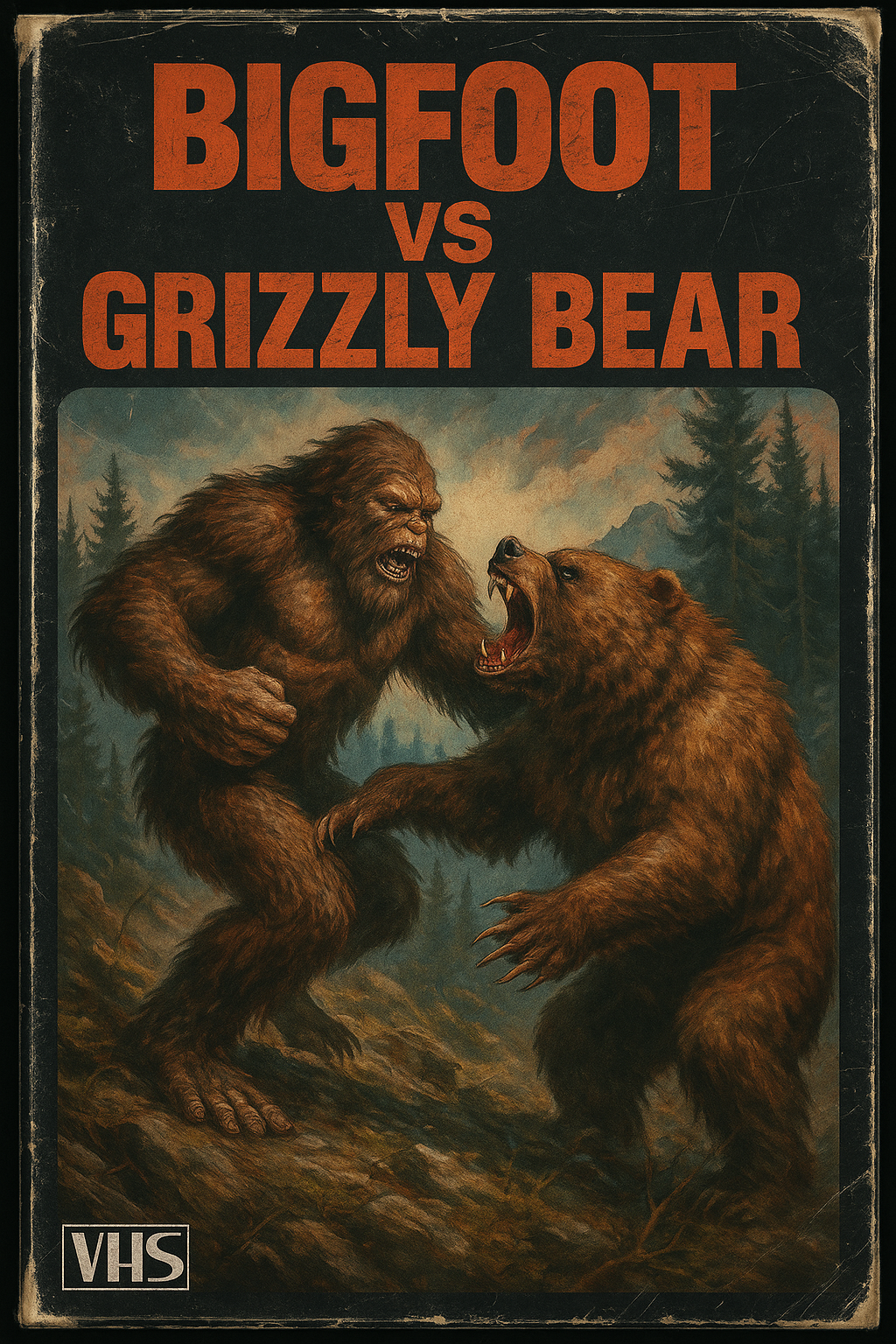 Bigfoot vs Grizzly bear hypothetical matchup illustration — Luke's Picks