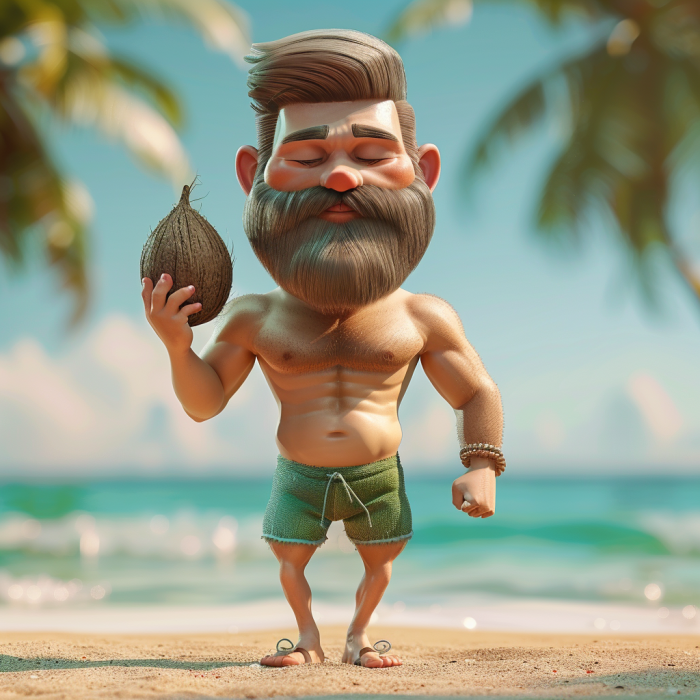 Coconut Buff guy Cartoon