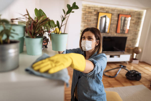 Girl wiping surface