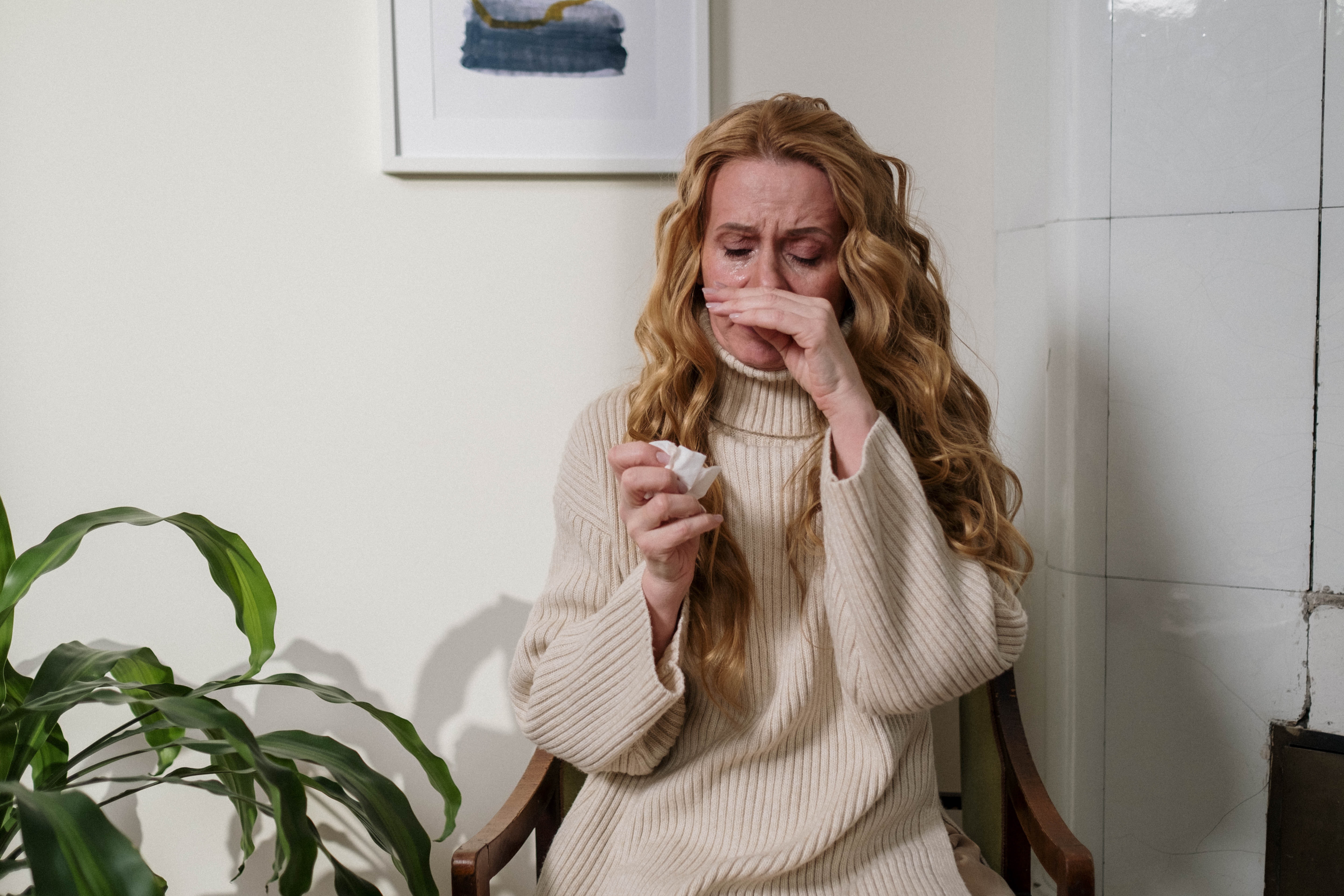 girl sneezing