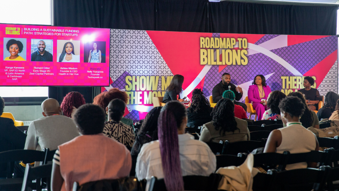 Panelists at Roadmap to Billions New York Stage and the audience Panelists at Roadmap to Billions New York Stage and the audience