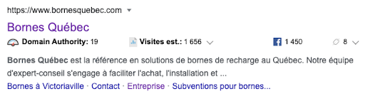 Bornes Québec - Metadata