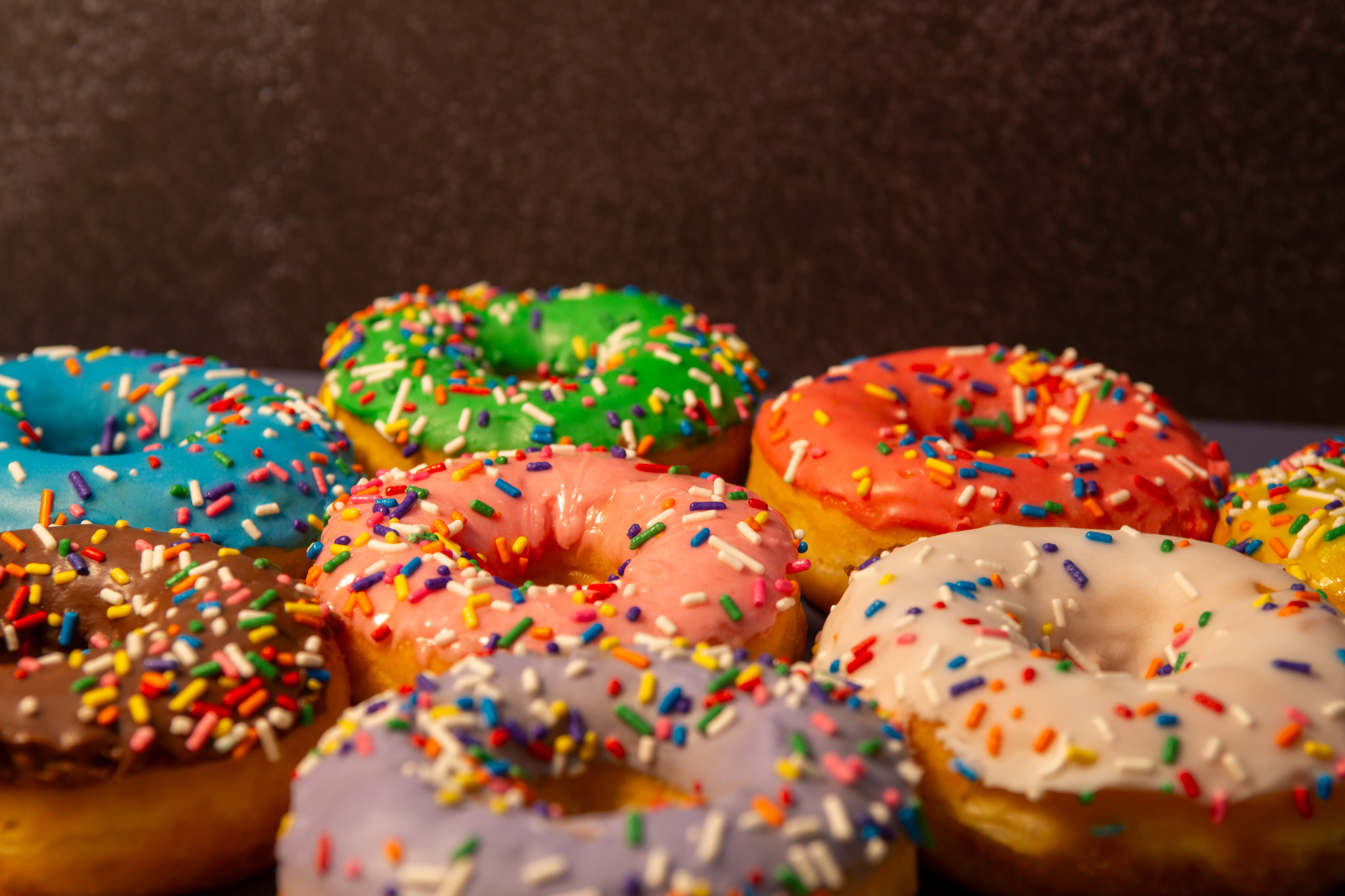 Gourmet donuts with artistic presentation