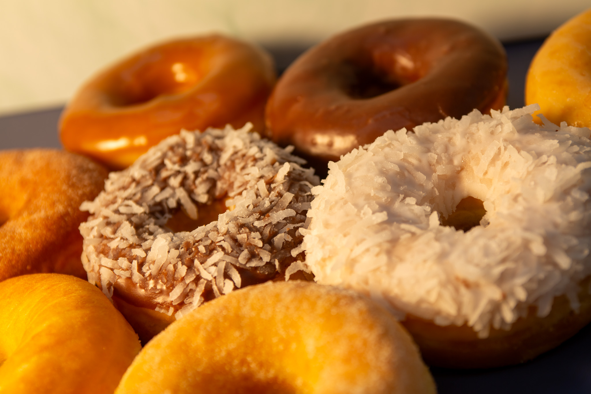 Coconut flake donut with tropical flavor