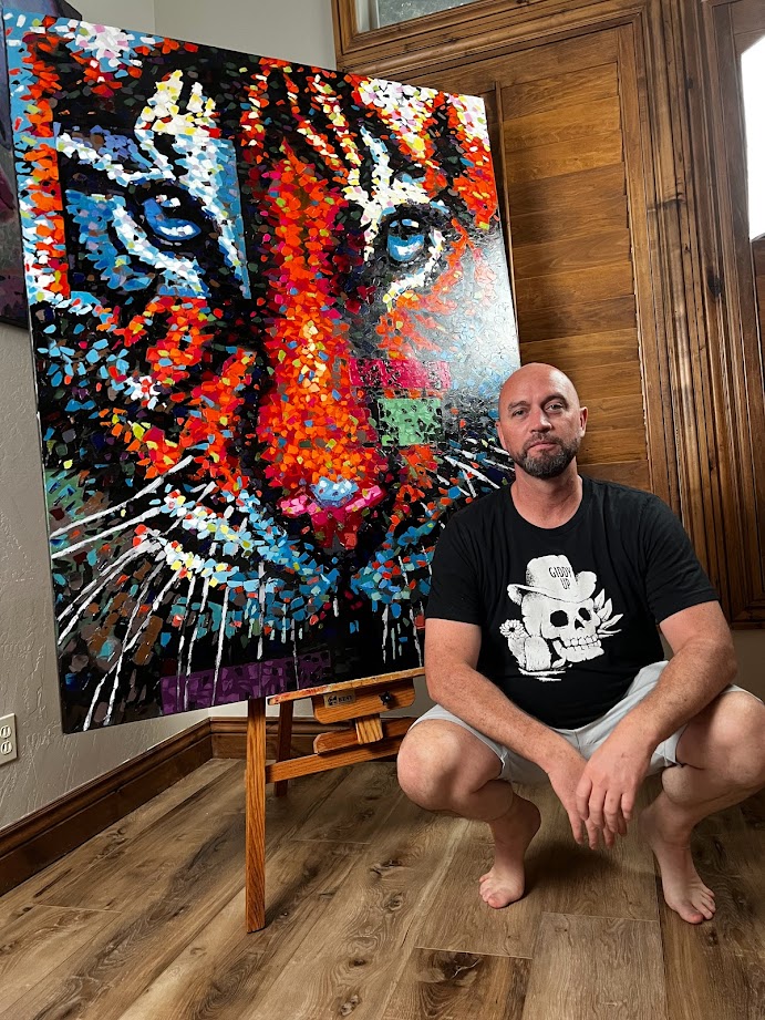 Colorful wildlife painting using modern Shatter Impressionism technique Colorful wildlife painting using modern Shatter Impressionism technique