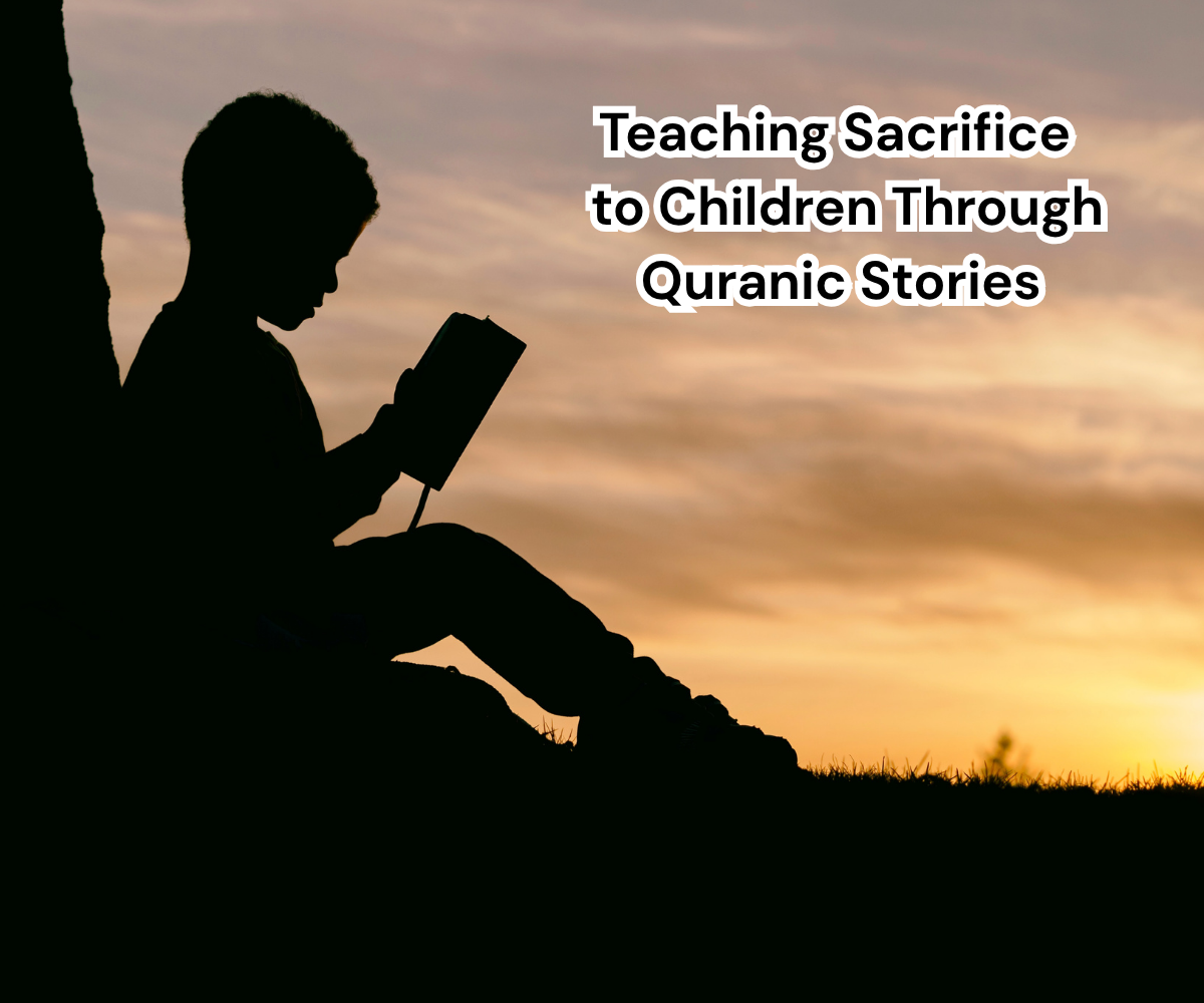 An illustration of a family teaching children the value of Islam An illustration of a family teaching children the value of Islam