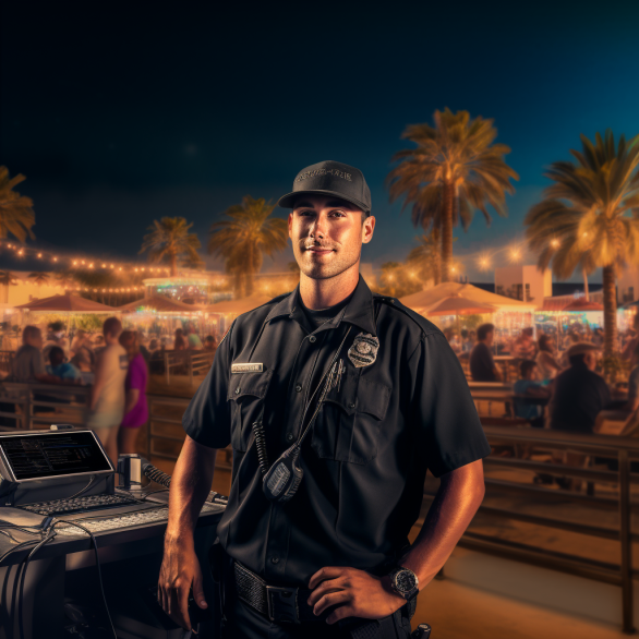 Event Security Guard at night