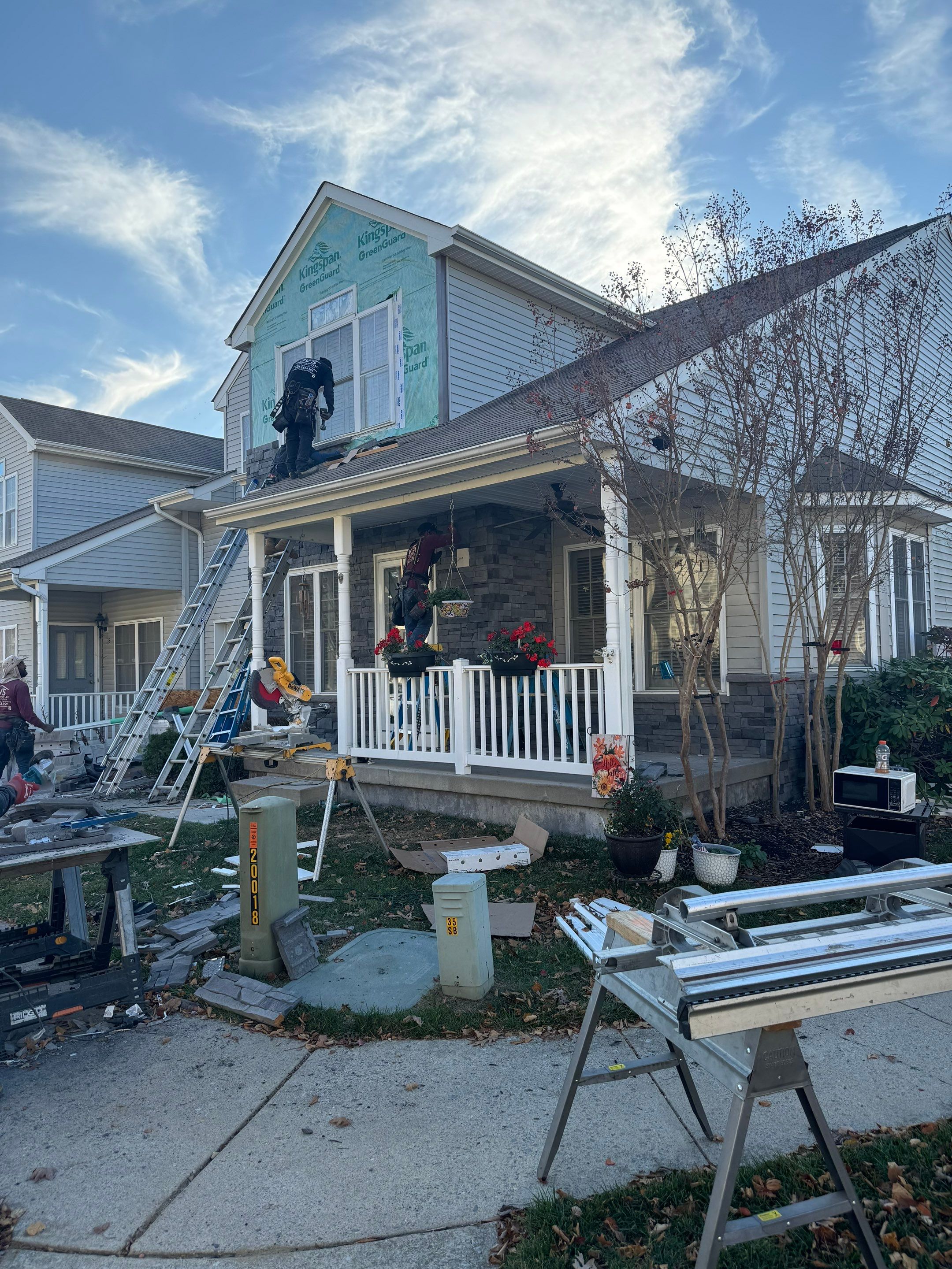 New siding installation on a home