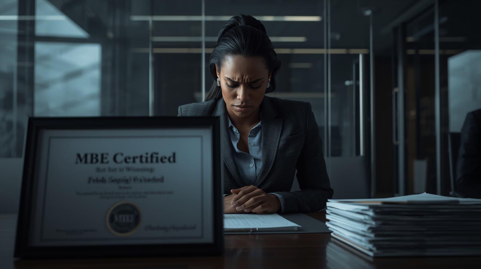 Frustrated person with certificates