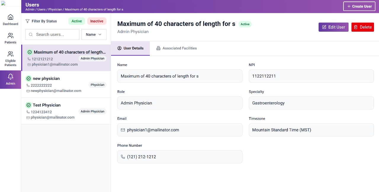 Jorvus EHR Physician User Management
