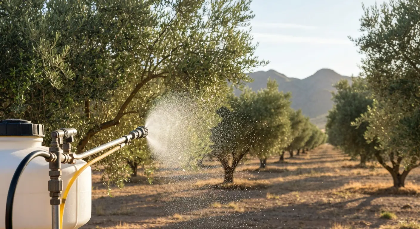 Olive tree spraying application