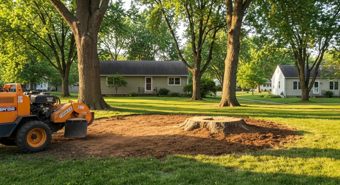 Stump grinding service