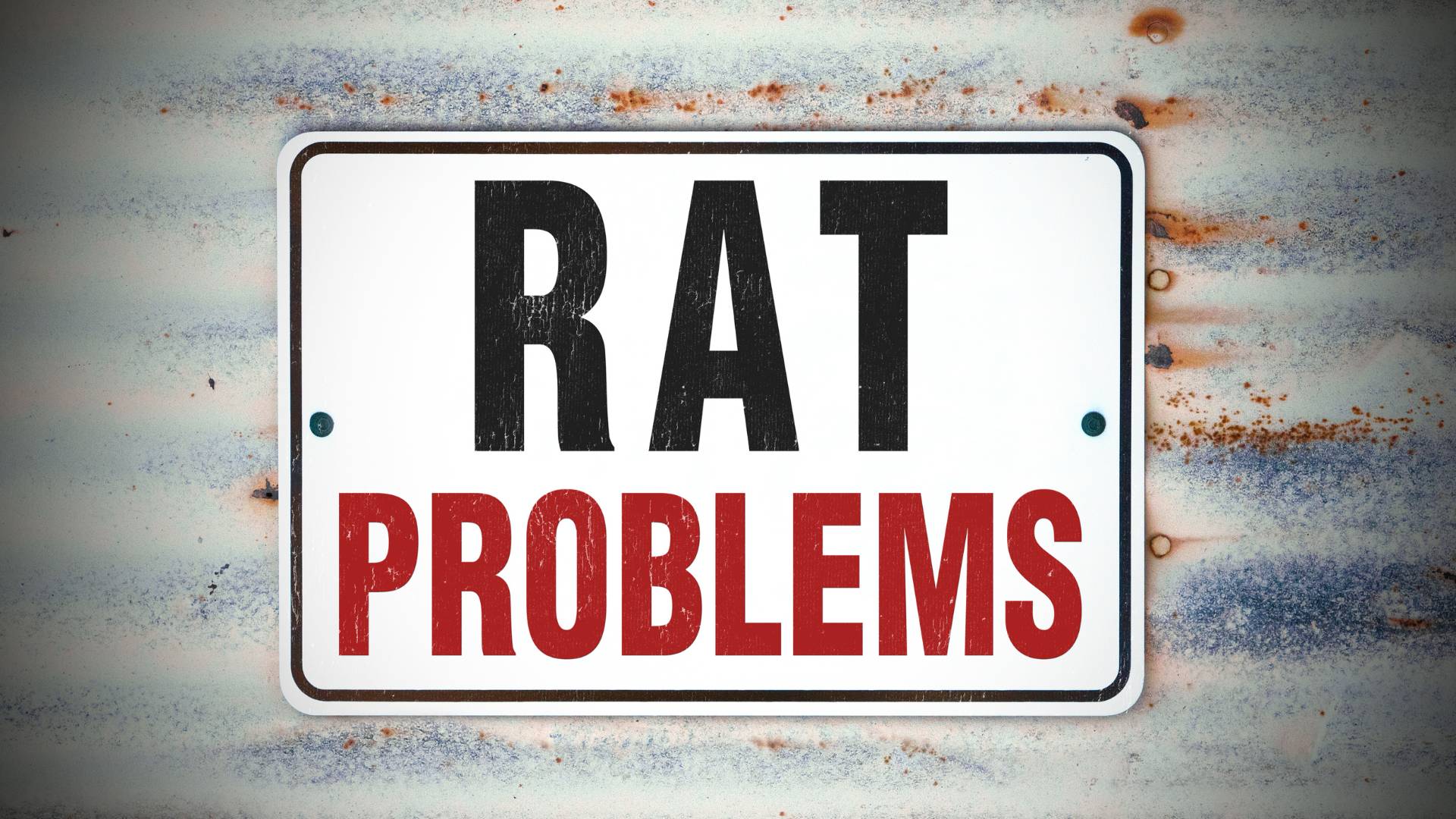 sign with rat problems stamp on it due to a bad timely action