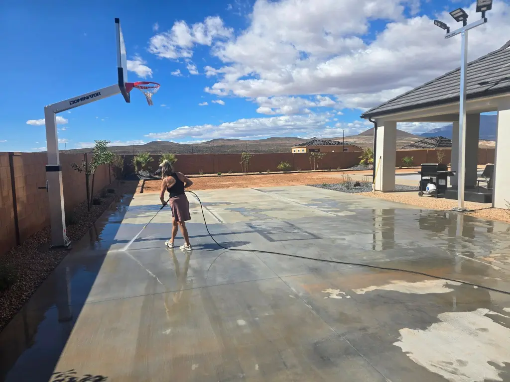 sample image of a basketball court that is being washed by water sample image of a basketball court that is being washed by water
