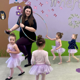 Kids play in dance class