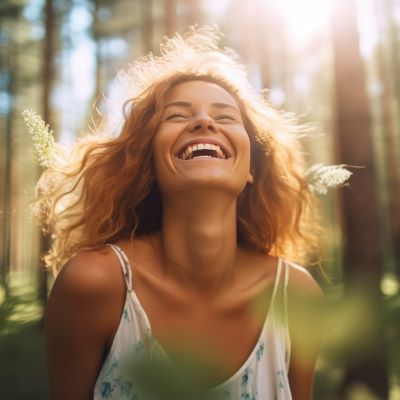 Happy, Present woman