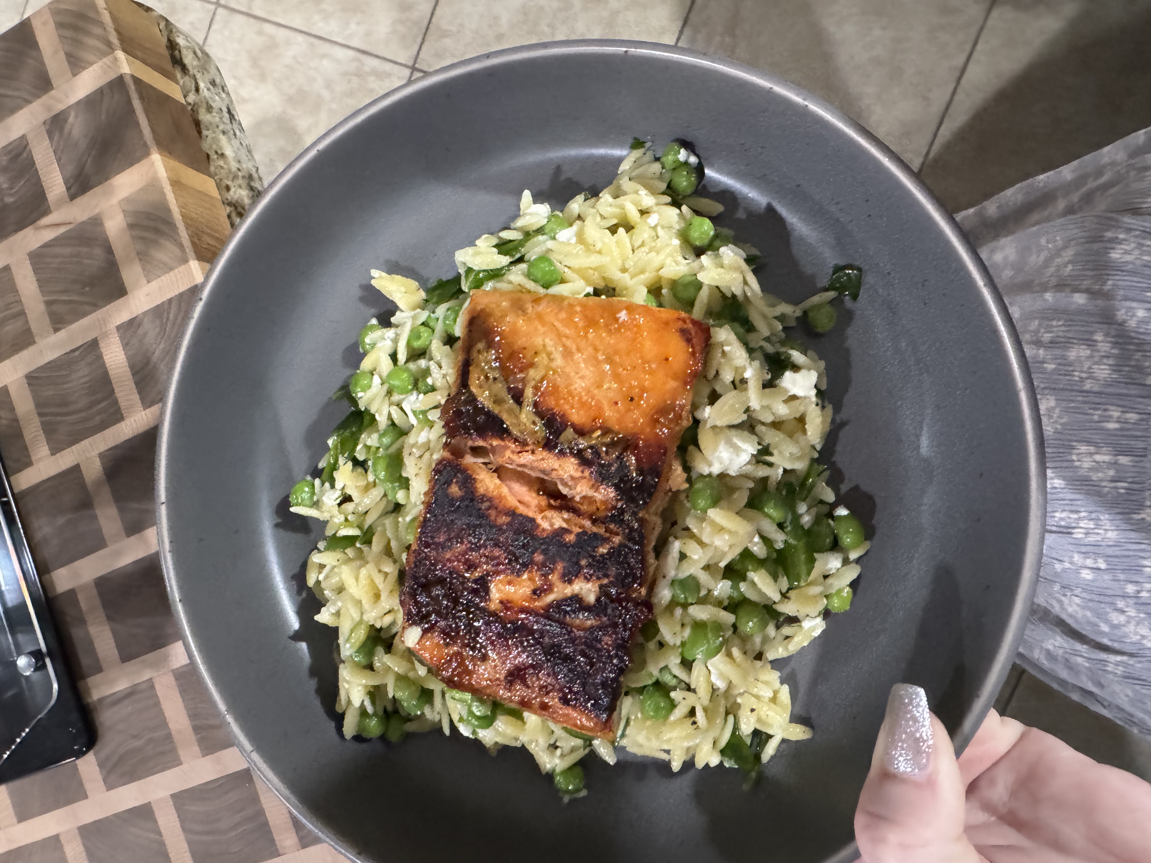 honey garlic salmon with orzo salad honey garlic salmon with orzo salad
