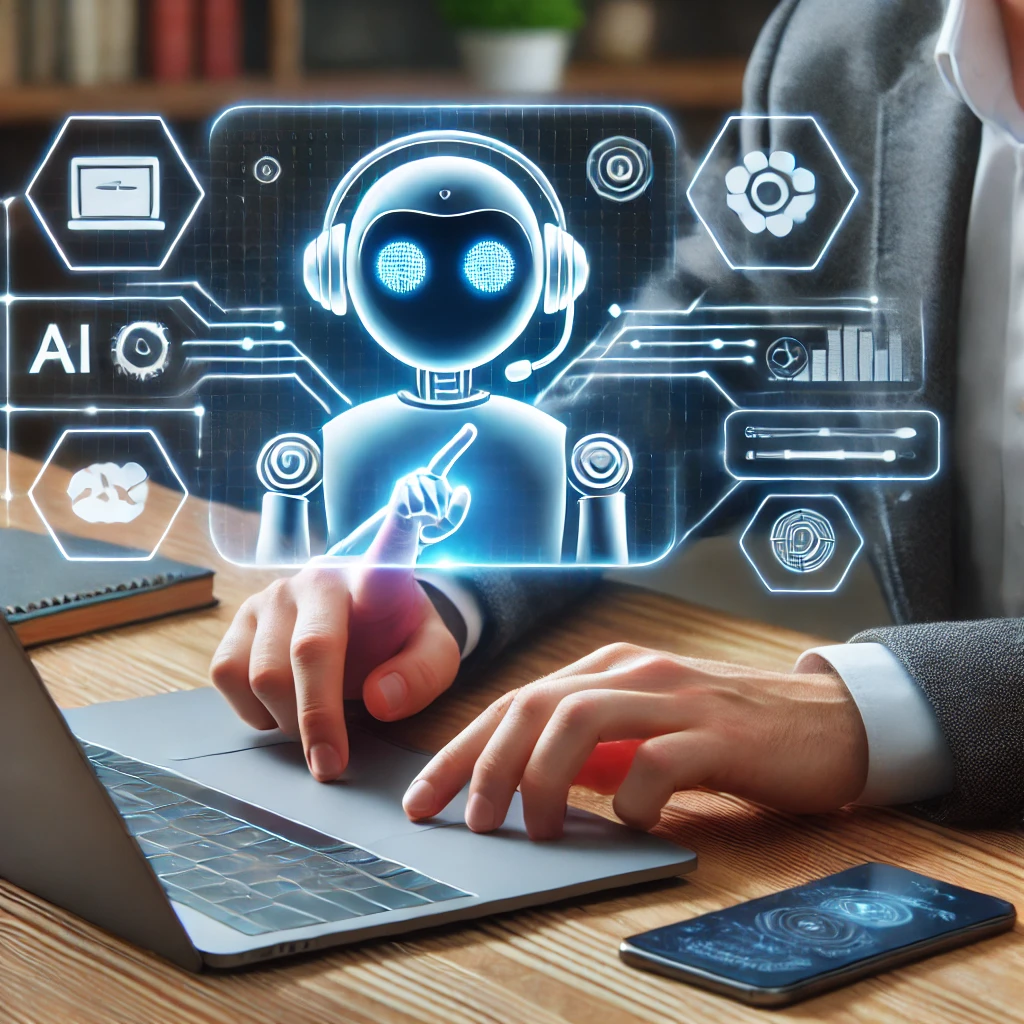 A customer interacting with an AI-driven chatbot for seamless support. A customer interacting with an AI-driven chatbot for seamless support.