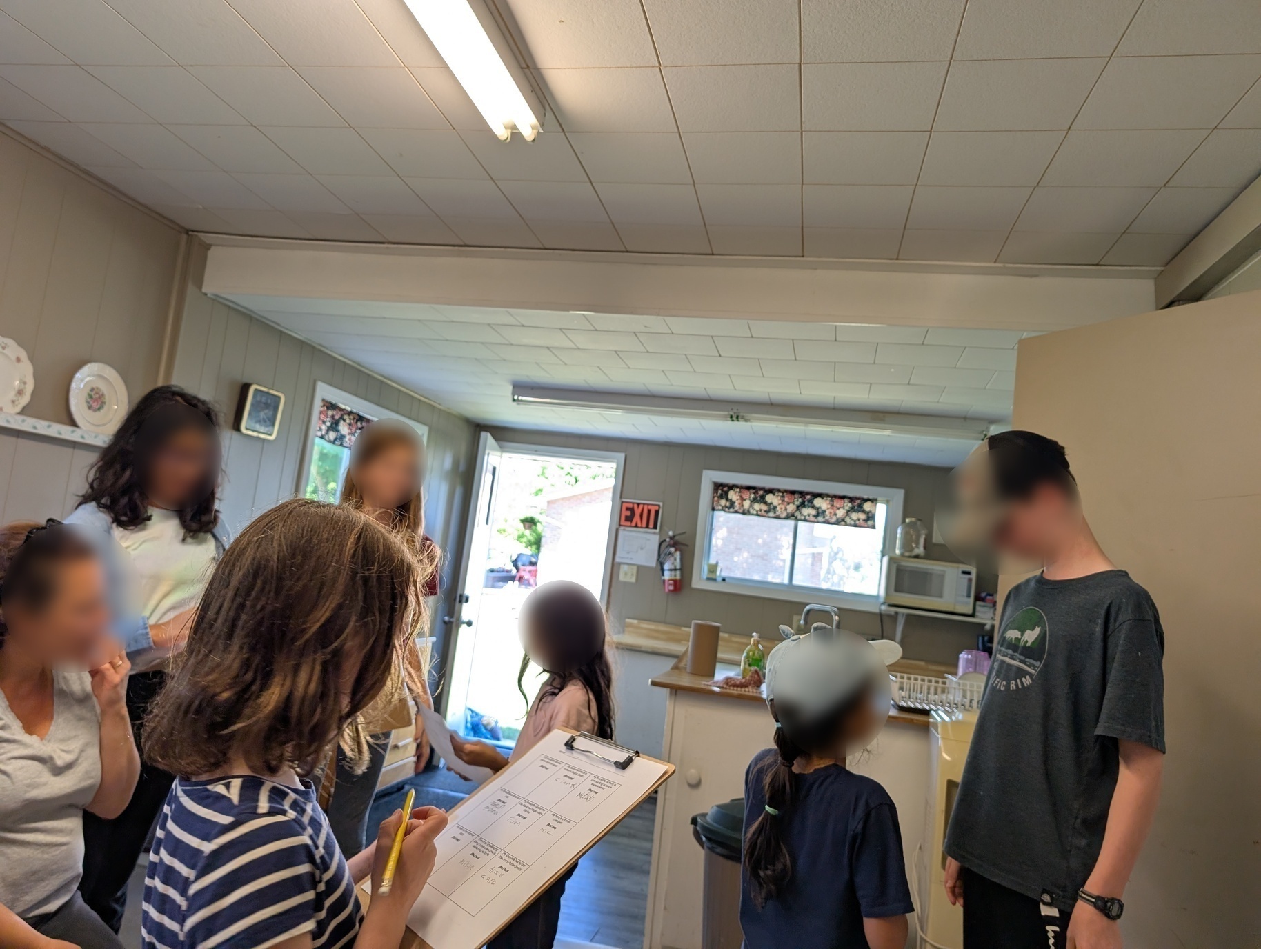 Children working on a task.