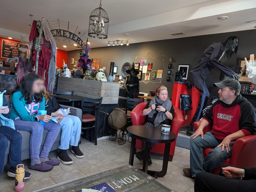 Conversation with cafe owners