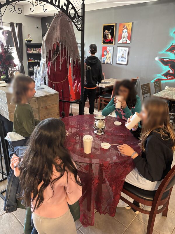 Hot chocolates at the cafe