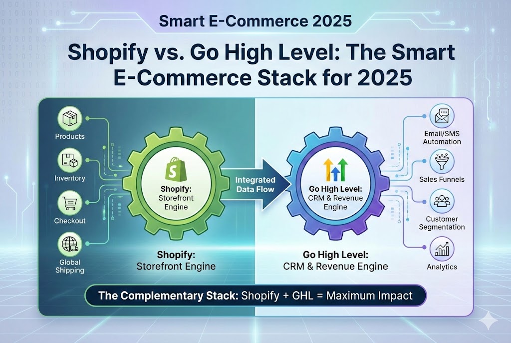 Shopify vs. Go High Level: The Smart E-Commerce Stack for 2025