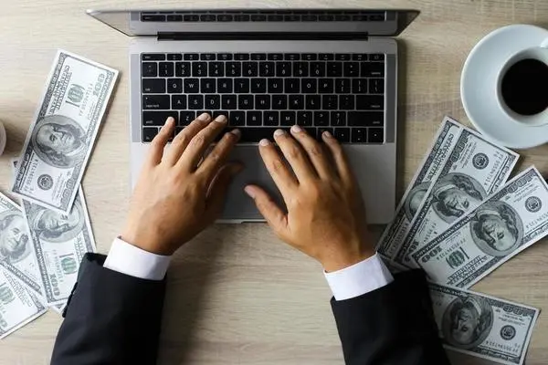 Freelancer exploring paid online writing jobs in a modern home office. Freelancer exploring paid online writing jobs in a modern home office.