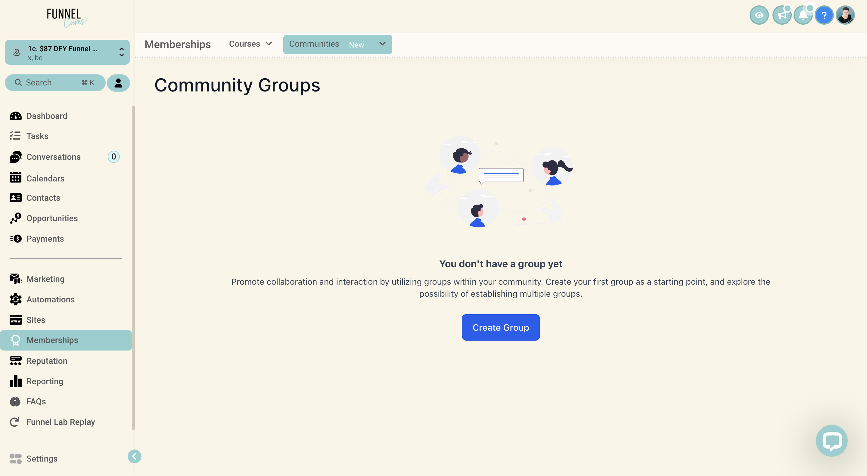 communities feature