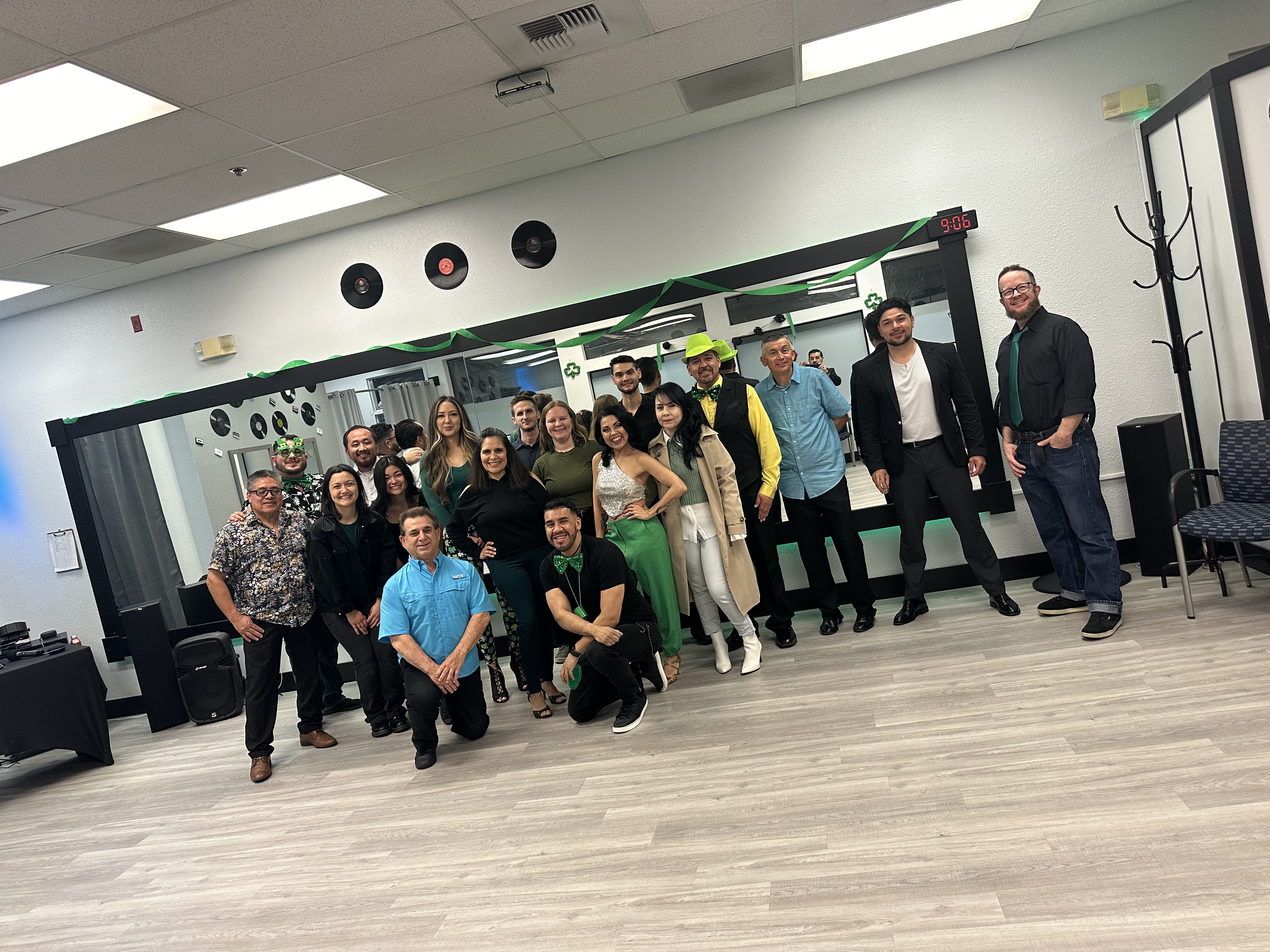 Dancers connecting in a Bachata class