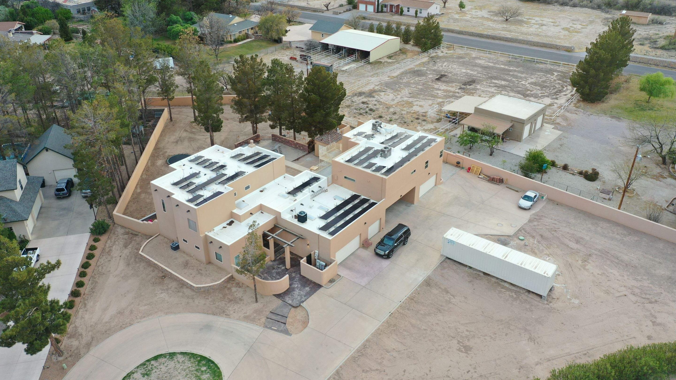 Trusted solar installer working on rooftop in New Mexico
