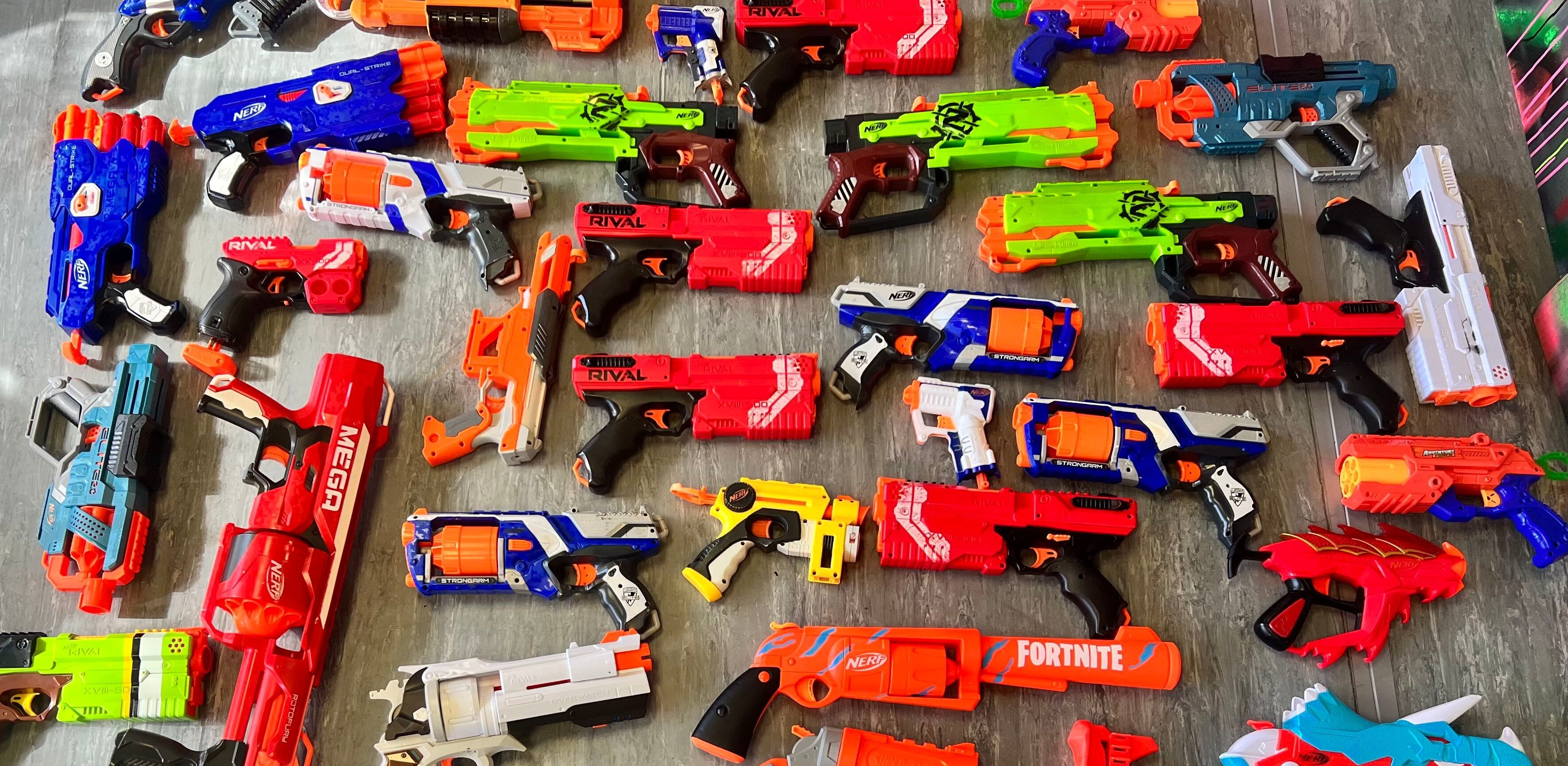 An array of Nerf Guns from The War Zone An array of Nerf Guns from The War Zone