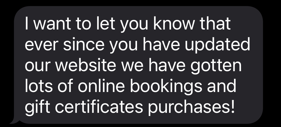 Text message screenshot testimonial Text message screenshot testimonial