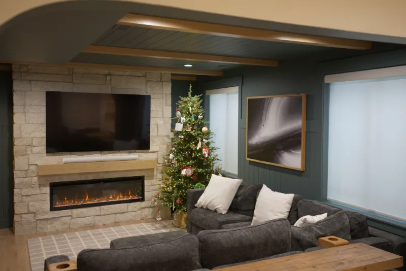 Fireplace and Ceiling Beams