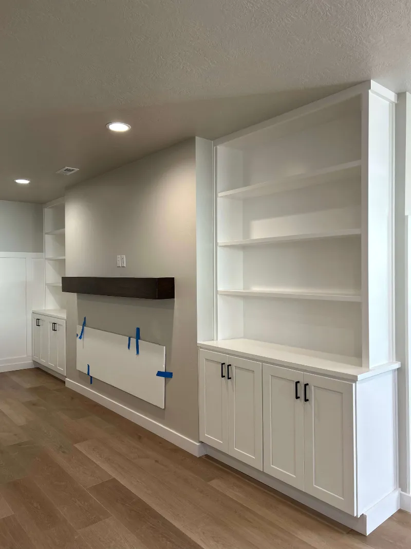 Fireplace with Built-in Shelving