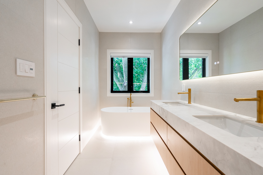 Complete renovation project showcase featuring the full transformation of the space