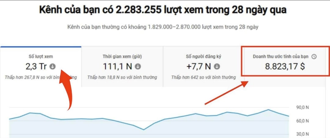 Thu nhập YouTube của Ninh Đôn